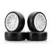 Solaris 1/10 28J Premounted Touring Car Rubber Tyres w/ White Rims 4Pcs
