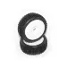 HB 3.3" Block Tyres on White Dish Rims - Glued Wheels 2Pcs