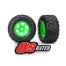 Traxxas 4.0/5.5" 8S X-Maxx AT Tyres on X-Maxx Green Rims - Glued Wheels 2Pcs