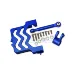 GPM Blue Aluminium Servo Mount w/ 25T Servo Horn
