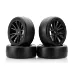 Solaris 1/10 36J Premounted Touring Car Rubber Tyres w/ Black Rims 4Pcs