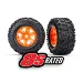 Traxxas 4.0/5.5" 8S X-Maxx AT Tyres on X-Maxx Orange Rims - Glued Wheels 2Pcs