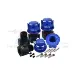 GPM Blue Aluminium +6.5mm Wheel Hex Adapters & Nuts Set