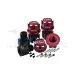 GPM Red Aluminium +6.5mm Wheel Hex Adapters & Nuts Set