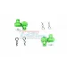 GPM Green Aluminium Front & Rear Magnetic Body Posts 4Pcs