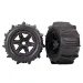 Traxxas 3.8" Paddle Tyres on Black Rims - Glued Wheels 2Pcs
