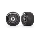 Traxxas 2.2/3.0" Mickey Thompson ET Rear Tyres on Weld Satin Black Chrome Rims - Glued Wheels 2Pcs