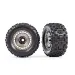 Traxxas 3.8" Sledgehammer Tyres on Satin Black Chrome Modular Rims - Glued Wheels 2Pcs