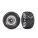 Traxxas 3.8" Sledgehammer Tyres on Black Chrome Modular Rims - Glued Wheels 2Pcs