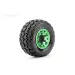 Jetko 2.9" Tomahawk SC Medium Soft Tyres on Metal Green Claw Rims - Glued Wheels 2Pcs