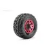 Jetko 2.9" Tomahawk SC Medium Soft Tyres on Metal Red Claw Rims - Glued Wheels 2Pcs