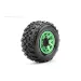 Jetko 2.9" King Cobra SC Medium Soft Tyres on Metal Green Claw Rims - Glued Wheels 2Pcs