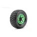 Jetko 2.9" Rockform SC Medium Soft Tyres on Metal Green Claw Rims - Glued Wheels 2Pcs