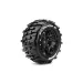 Louise 5.5" X-Champ Tyres on Black Spoked Rims - Glued Wheels 2Pcs