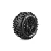 Louise 5.5" X-Mallet Tyres on Black Spoked Rims - Glued Wheels 2Pcs