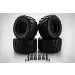 Rovan 4.7/5.5" Herringbone M/T Tyres On Black Rims - Glued Wheels 4Pcs