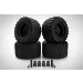 Rovan 4.7/5.5" Herringbone A/T Tyres On Black Rims - Glued Wheels 4Pcs