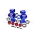 GPM Blue Aluminium Front/Rear Hub Carriers (C-Hubs) 2Pcs w/ Bearings
