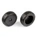 Team Associated 1/14 Narrow Mini Pin Front Tyres on Black Dish Rims - Glued Wheels 2Pcs