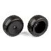 Team Associated 1/14 Wide Mini Pin Rear Tyres on Black Dish Rims - Glued Wheels 2Pcs