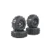 Rovan 4.7/5.5" Spike Front & Rear Tyres on Black Rims - Glued Wheels 4Pcs
