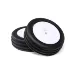 Losi 1/16 Wide Body Rib Front Buggy Tyres on White Dish Rims - Glued Wheels 2Pcs