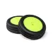 Losi 1/16 Wide Body Rib Front Buggy Tyres on Yellow Dish Rims - Glued Wheels 2Pcs