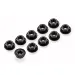 XRAY Black Aluminium 4mm Flanged Serrated Nuts 10Pcs