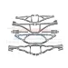 GPM Racing Silver Aluminium Lower Suspension Arm Kit w/Hardware