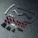 MST Carbon Fibre Short Battery Mount w/Red Aluminium Mounting Hardware