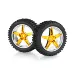 HSP 2.3" Front Buggy Tyres on Orange Chrome Rims - Wheels 2Pcs
