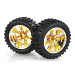 HSP 2.8" Off Road Tyres on Orange Chrome Rims - Wheels 2Pcs
