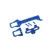 LaTrax 1/18 Upper Chassis Brace & Battery Hold Down Set - Blue