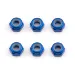 Factory Team Blue Aluminium 3mm Nyloc Nuts 6Pcs
