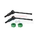 GPM Medium Carbon Steel Rear CVD Driveshafts 2Pcs w/ Green Aluminium Wheel Hexes