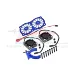 GPM Aluminium Adjustable Motor Heatsink w/ Dual Cooling Fans Set - Blue
