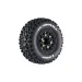 Louise 2.4/3.2" SC-Uphill Tyres On Black Spoked Removable Hex Rims - Glued Wheels 2Pcs