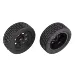Team Associated Street Stock Front Tyres on Black Rims - Glued Wheels 2Pcs
