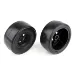 Team Associated Rear Drag Tyres on Black Rims - Glued Wheels 2Pcs