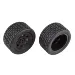 Team Associated Street Stock Rear Tyres on Black Rims - Glued Wheels 2Pcs