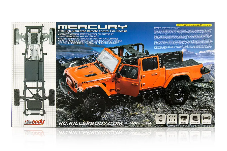 Killerbody 1/10 Mercury 4WD Electric RC Rock Crawler Chassis Kit 48760