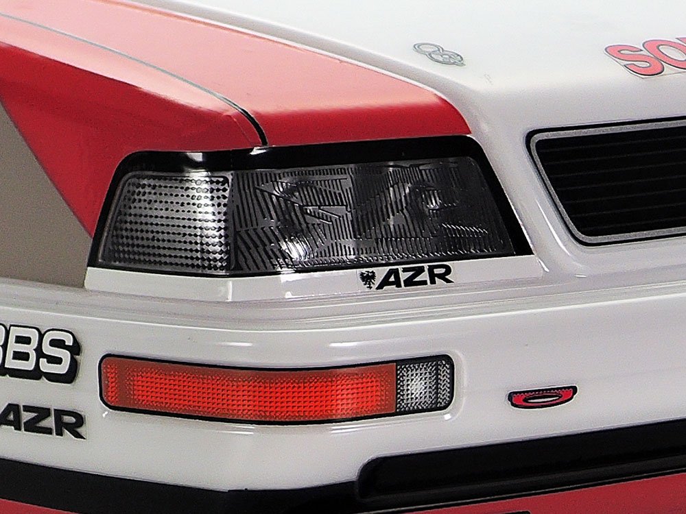 Depictions of headlights with polycarbonate light cases and stickers.