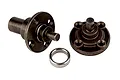 Element RC Stealth XF Overdrive Set 3Pcs including two metal transmission gear components and one spacer ring on a white background.