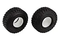 Two black Element RC 1.9 inch General Grabber A/T X RC crawler tyres with white foam inserts visible inside, isolated on a white background.