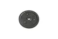 A black plastic 69-tooth spur gear for an RC car, viewed from the front against a white background.