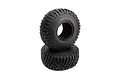 Two black BFGoodrich Mud-Terrain KM3 RC crawler tyres stacked on top of each other against a white background.