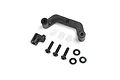 Losi gas tank mount set including black plastic brackets, small rubber grommets, metal screws, and washers on a white background.