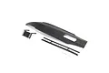 Pro Boat Hull Armour Set including a large black plastic hull panel, support rails, a small bracket, and mounting screws on a white background.