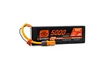 Spektrum 5000mAh 7.4V 2S 100C Smart G2 LiPo battery in a black hard case with orange wiring and an IC5 connector.