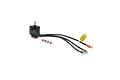 Spektrum 3226 930Kv brushless motor with three wires, bullet connectors, and four mounting screws on a white background.
